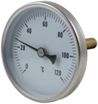 Термометр биметаллический ТБП-А-80 (0...160 С) Lпогр.=64мм, G1/2, гильза в комплекте