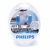 Галогенная лампа  головного света H11 Philips Crystal Vision 4300K 12V 55W PGJ19-2 12362CVSM 2шт