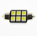 Светодиодная лампа C5W (T11x36) 12V 5050 6 SMD LED Canbus White Lumen