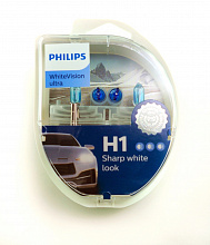 Галогенная лампа головного света H1 Philips WhiteVision ultra 4200K 12V 55W P14.5s 12258WVUSM 2шт