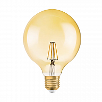 Лампа филаментная светодиодная "шар" OSRAM 1906 GLOBE 4W 420lm 2400К 230V E27 золотистая