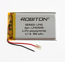 Robiton LP403048 (Li-pol, 3.7V,  560mAh, 4х30x48mm)