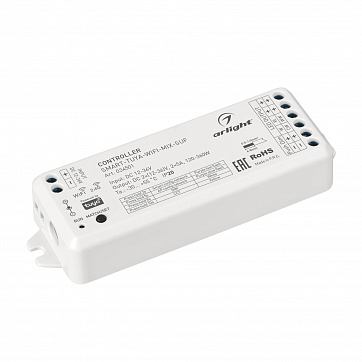 Контроллер Arlight SMART-TUYA-WIFI-MIX-SUF (12-36V, 120-360W, 2x5A, 2.4G)