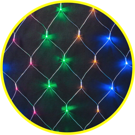 Гирлянда уличная «сеть» Navigator NGF-N01-240RGBY-12-2x1.5m-230-TR-IP44 мультицвет