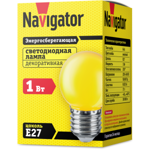 Лампа светодиодная Navigator NLL-G45-1-230-Y-E27