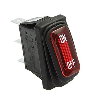 Переключатель клавишный SB068-12V IP65 10.5x28.5mm on-off красный