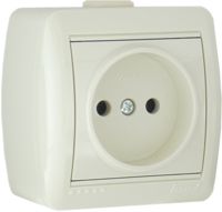 Розетка Lezard Nata о/у 1-ая без з/к керамика 250V 16A белая