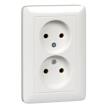 Розетка 2-ая с/у без з/к Schneider Electric ХИТ 250V 16A белый
