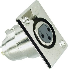 XLR гнездо на панель 28 3F, Разъём