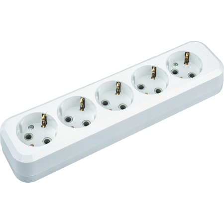 Колодка для сетевых удлинителей Navigator NCA-BL01-05-E-WH 5гн с/з АБС пластик белая
