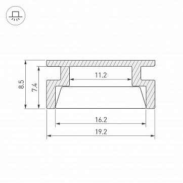 Профиль Arlight HR-2000 2000х19.2х8.5мм 