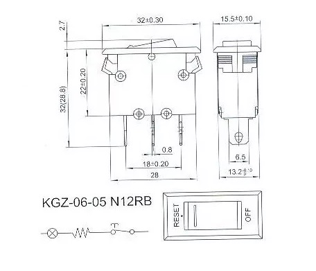 Брейкер KGZ-06/N Red 15A