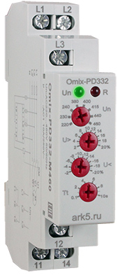 Реле контроля трехфазного напряжения Omix-PD-331 (для сетей с нейтралью)