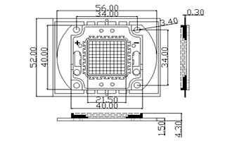 Светодиодная матрица ARPL-50W-EPA-5060-PW White (COB, 30-34V, 1,75A, 5000lm)