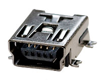 miniUSB 5BF гнездо на плату, Разъём