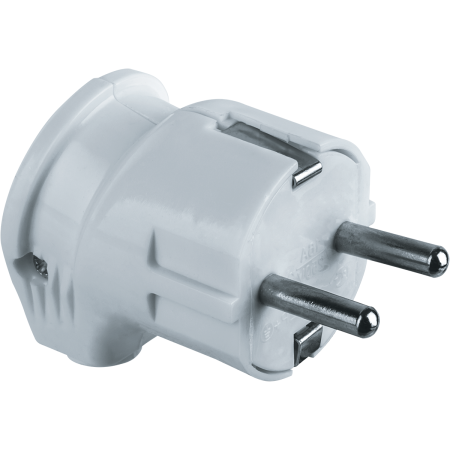 Вилка угловая 16А белая Navigator NCA-PL04-16A-E-WH с з/к