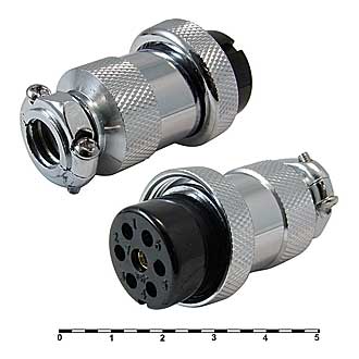 GX25M-7A  розетка на кабель, Разъем