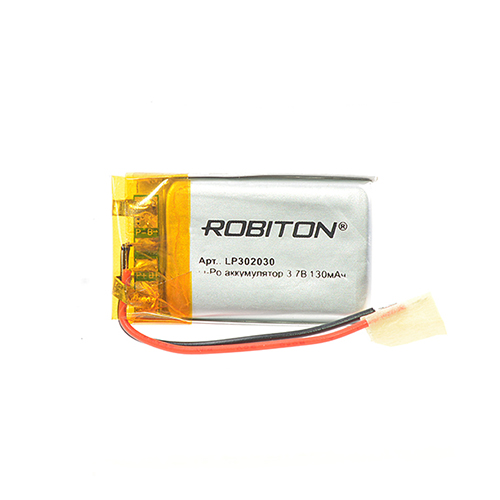 Аккумулятор Robiton LP302030 (Li-pol, 3.7V,  130mAh, 3х20x30mm) 