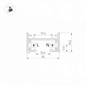 Трек Arlight LGD-2TR-TRACK-2000-BK (C), IP20