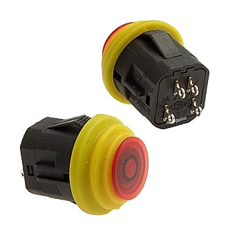 SB572 IP65 on-(off) ф16mm 3A/250V красный