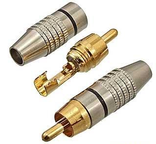 RCA штекер на кабель RP-213 (чёрный, металл GOLD), Разъём