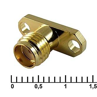 SMA-BJ1 гнездо на корпус (фланец) GOLD, Разъём высокочастотный