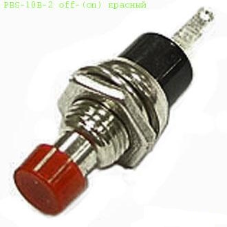 Переключатель кнопочный PBS-10B-2 off-(on) красный