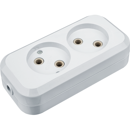Колодка для сетевых удлинителей Navigator NCA-BL01-02-X-WH 2гн б/з АБС пластик белая