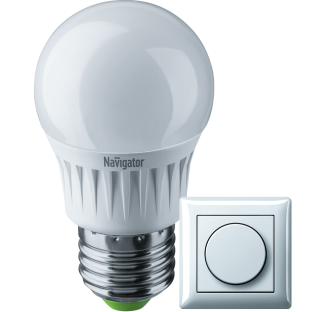 Диммируемая лампа «шар» Navigator NLL-G45-7-230-4K-E27-DIMM (7Вт, 570Лм, 4000К) Осн ср