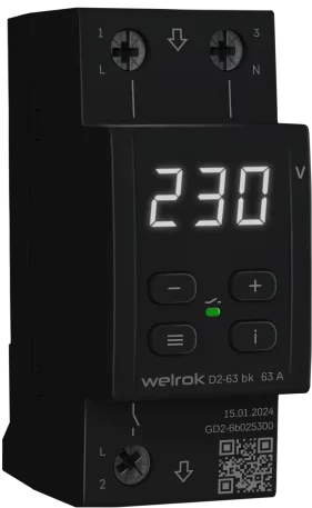 Реле напряжения Welrok D2-63 bk