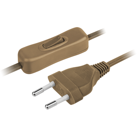 Шнур сетевой 1.7м с выключателем коричневый 2х0.5мм2 Navigator (NPS-FS-170-2x0.5-BR)