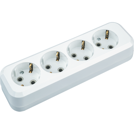 Колодка для сетевых удлинителей Navigator NCA-BL01-04-E-WH 4гн с/з АБС пластик белая