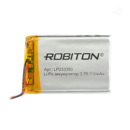 Аккумулятор Robiton LP233350  (Li-pol, 3.7V,  310mAh, 2х33x50mm) 