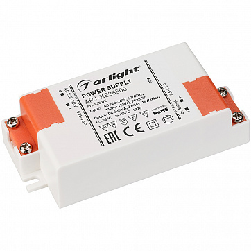 Блок питания Arlight ARJ-KE36500 (18W, 500mA, 22-36V, PFC, IP20)