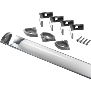 Профиль угловой с экраном Navigator NPR-05-SET (в компл:профиль – 1 шт, экран – 1 шт, заглуш – 4 шт, крепежн клипса – 4 шт, саморез – 4 шт)