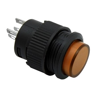Переключатель кнопочный R16-503AD-Y Lock желтый