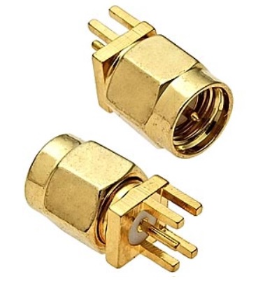 SMA-3401 штекер на плату GOLD, Разъём высокочастотный