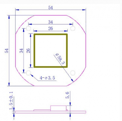 Светодиодная матрица «прямого включения» ST 50W 6000K COB (220V, 4675lm, 54x54)