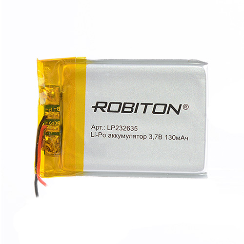 Аккумулятор Robiton LP232635 (Li-pol, 3.7V,  130mAh, 2х26x35mm) 