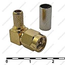 SMA-LC58P штекер на кабель RG58 (обжим; угловой), Разъём высокочастотный