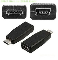 USB-F mini (гн)-microUSB-M micro(шт) переходник