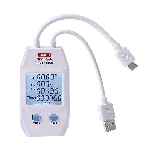 Тестер USB (ток, емкость, напряжение) Uni-T UT658DUAL