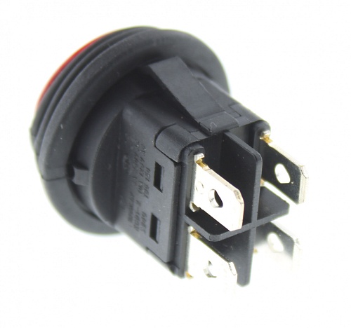 Переключатель клавишный KCD1-224FS R/4PN on-off красный