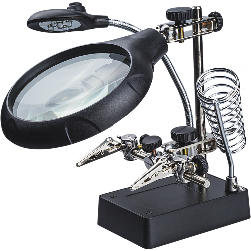 Держатель для плат с линзой, подсветкой ОНЛАЙТ OTA-Pd02 (блок питания в комплекте))