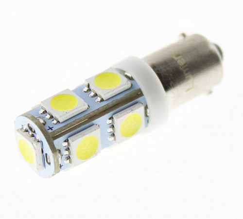 Светодиодная лампа T4W (BA9s) 12V 5050 9 SMD LED White Lumen