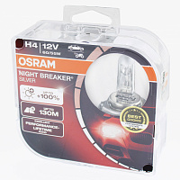 Галогенная лампа головного света H4 Osram NIGHT BREAKER SILVER 12V 60/55W P43t 64193NBS-HCB 2 шт.