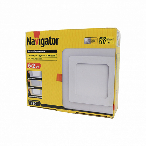 Светильник Navigator NLP-SC2-6+2W-WWW-LED белый/тепл белый 1 Потертости на корпусе, повреждение упак