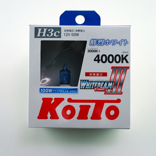 Галогенная лампа головного света H3C Koito WhiteBeam III 12V 55W P22d/5 P0753W 2шт