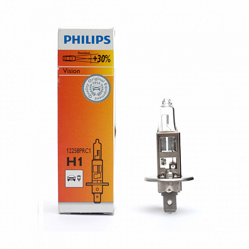 Галогенная лампа головного света H1 Philips Premium Vision+30% 3200K 12V 55W P14.5s 12258PRC1