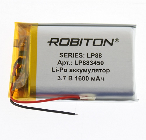 Аккумулятор Robiton LP883450 (Li-pol, 3.7V, 1600mAh, 8,8х34x50mm) 